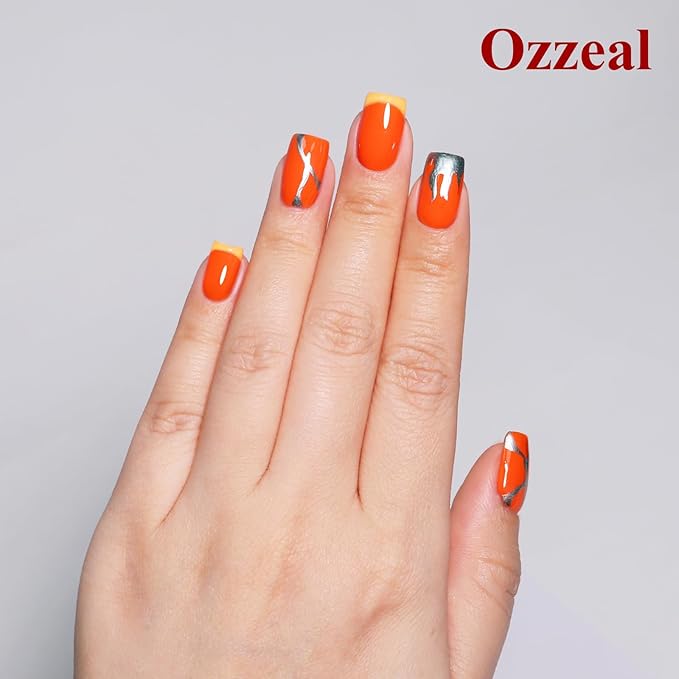 Neon Gel Polish, 0.5 Fl Oz Neon Orange Gel Nail Polish Spring Summer Soak off LED UV Gel Nail Polish Art Starter Manicure Salon DIY Nail Gel Polish Design
