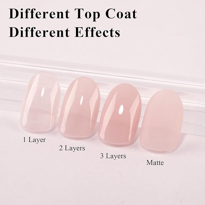 Imtiti Jelly Gel Nail Polish, 0.5 Fl Oz Nude Natural Sheer Jelly Gel Polish Soak Off LED UV Translucent DIY Nail Art Starter Manicure Salon