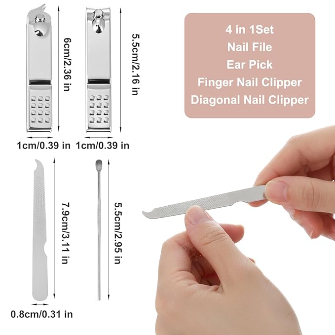 20pcs Nail Clipper Set Manicure Set Bulk 4in1 Mini Manicure Kits Bulk For Gift Sets Manicures Kit For Women Beauty Pedicure Kit small bulks gifts for women Wrapped Nail Clippers for Home