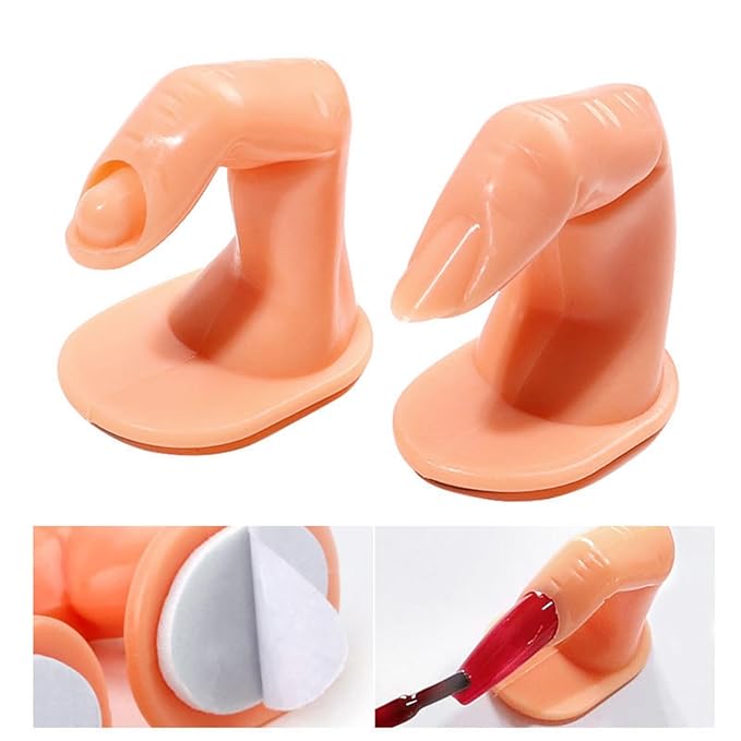 10Pcs Practice Hand for Acrylic Nails, Practice Finger Nail Art Practice Finger Plastic Fake Fingers with nail for Acrylic Gel Nail Art Training