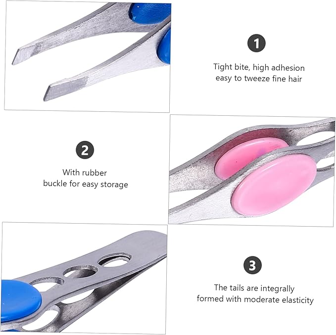 FRCOLOR 12pcs Eyebrow Clips Eyebrow Tweezers for Precise Hair Removal and Lightweight and Easy to Carry