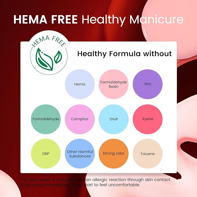 Hema Tpo Free Fall Winter Gel Nail Polish Set - 30Pcs 18ML Red Cat Eye Burgundy Glitter Gel Polish Set with Matte & Glossy Base Top Coat, Primer, Blooming Builder for Women Girls DIY Manicure Gift