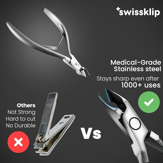 Swissker by Swissklip Cuticle Trimmer I Best Cuticle Remover I Cuticle Nippers, Cutter, Scissors I Nail Nipper used along with Cuticle Pusher Tool, Cuticle Clippers, Nail Cuticle Trimmer (Pack of 2)
