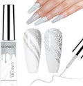 Silver Reflective Gel Polish Liner Gel Glitter Diamond Gel Liner Nail Art for Nails Sparkle Disco Drawing Gel Liner Polish Nail Painting for DIY Nail Art Design Manicure Soak Off Lamp Gel