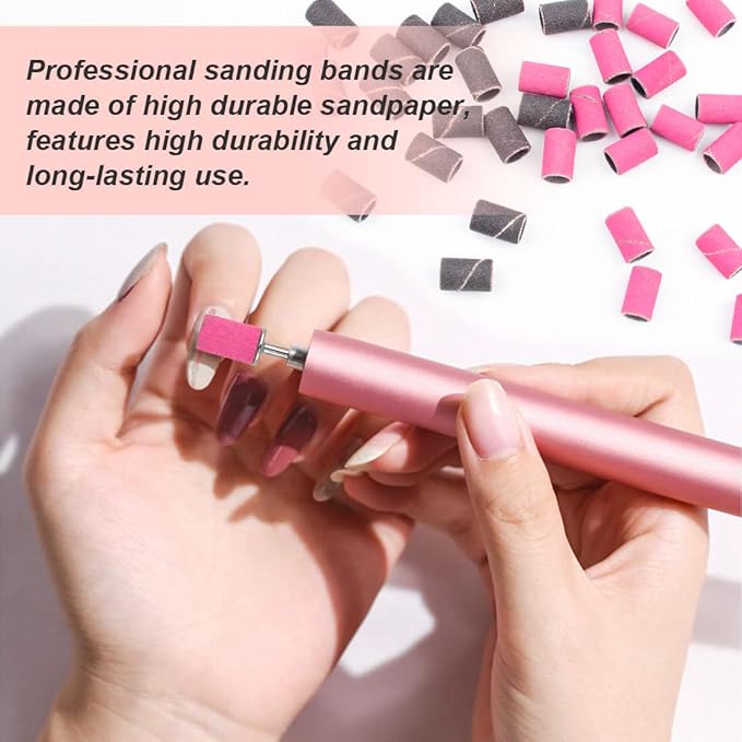 Rolybag Sanding Bands for Nail Drill Nail Sanding Bands Professional Sanding bit Nails 240 Pieces 4 Color Coarse Fine Grit Efile Sand Set 80#120#180#240# 2 Pieces Nail Drill Bits