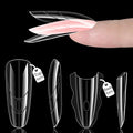 Sandwich Dual Nail Forms, 15 Sizes Oval Almond Top and Bottom Dual Forms for Builder Gel, Reusable Acrylic Nail Extension Molds with Guide Lines, Professional Manicure Supplies (Oval)