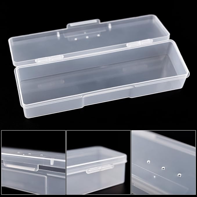 4Pcs Transparent Storage Boxes For Nail Tool Professional Pedicure Manicure Tools Set Plastic Nail Art Tool Box Storage Case Nail Supplies, White