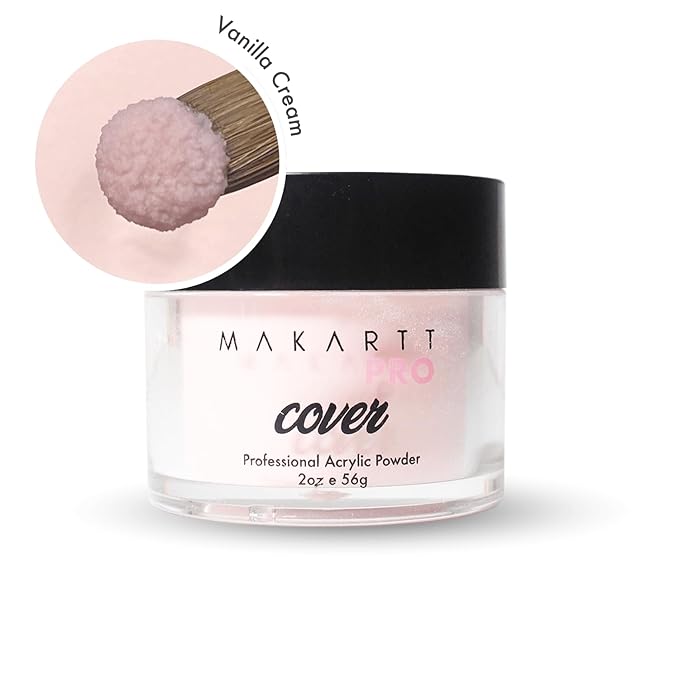 MakarttPro Acrylic Powder – Durable, Long-Lasting, Easy-Apply Formula for Nail Extensions, Overlays, Sculpting & Nail Art – 56g/2oz – Vanilla Cream, Perfect for Pros and At-Home Use