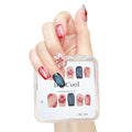 Handmade Press on Nails ，Medium Coffin Nails - 10PCS Glossy short Coffee False Nails with 3D Flower Metallic Embellishments | Reusable Acrylic Nail Set | Salon Quality Nail Art Kit.(S-10PCS)