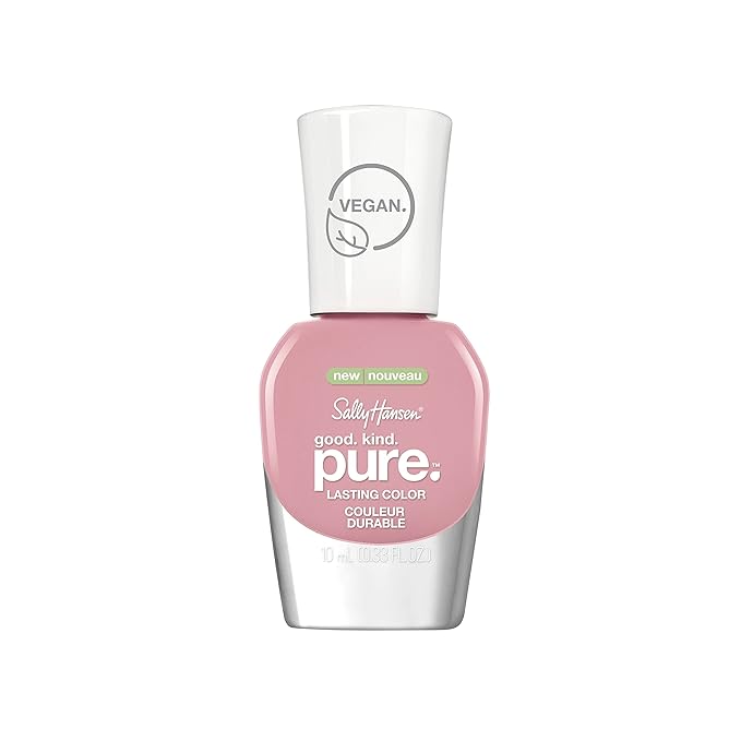 Sally Hansen Good. Kind. Pure. Nail Polish | Plant-Based, Vegan, 16-Free Formula | Opaque, Shiny | 210 Pinky Clay | Light Pink Nail Color