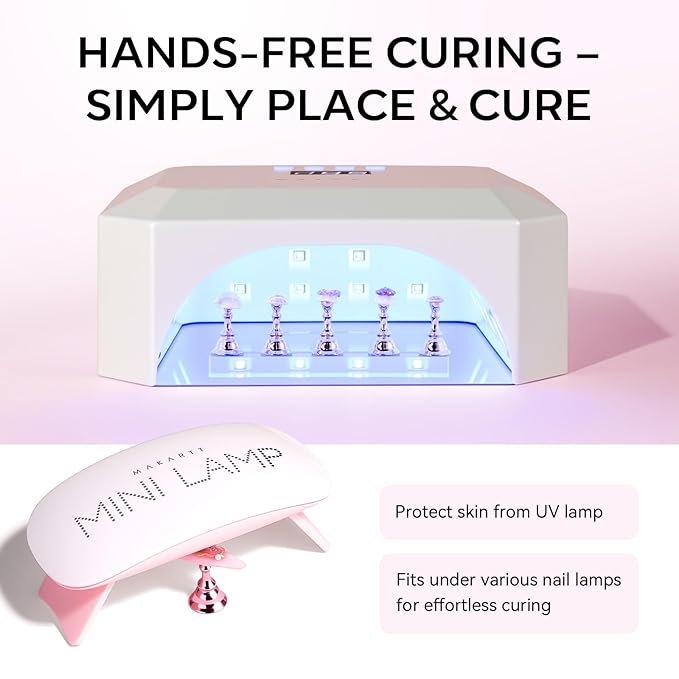 Makartt Nail Stand: Press On Nails Stand Display Practice Art Magnetic Fake Nail Holder for Painting Nails Stand for False Nail Designs with Double-sided Tape for Home DIY Beginner Salon Supplies