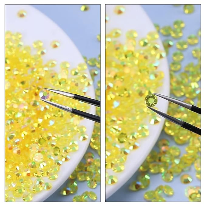 4500 Pcs SS12 3mm AB Flatback Rhinestones for Nails Art Crafts Transparent Glitter Round Gems Crystals DIY Clothes Shoes(Clear Light Rose Red AB)