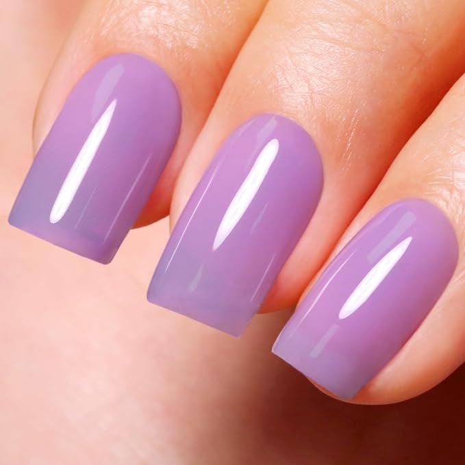 Jelly Gel Nail Polish, Light Purple Jelly Nail Polish Gel Translucent Spring Summer Sheer Nail Gel Polish Soak off UV LED for Nail Art DIY Manicure 0.5 Fl Oz