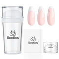 Beetles Nail Stamp French Tip Tool 4Pcs Nail Stamper Single Head Easy Manicure Long & Short French Tip Stamp Tool with 2Pcs Nail Scraper Decorations Gift for Women