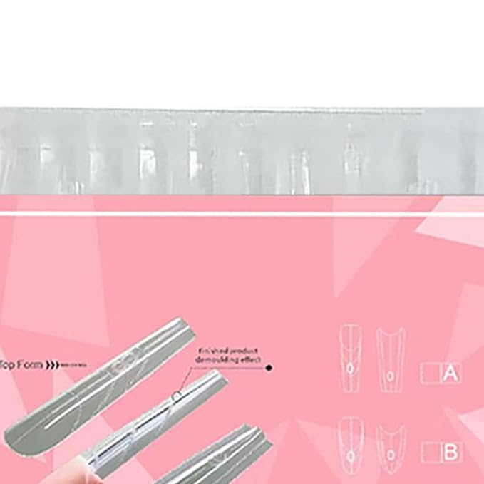 Nail Forms for Gel - 10.55 x 4.76 x 1.18in Clear 240 Pieces Mold,Nail Molds Extension Tips Reusable - for Personal Salon Home Fashion Beauty Manicure Daily Styling