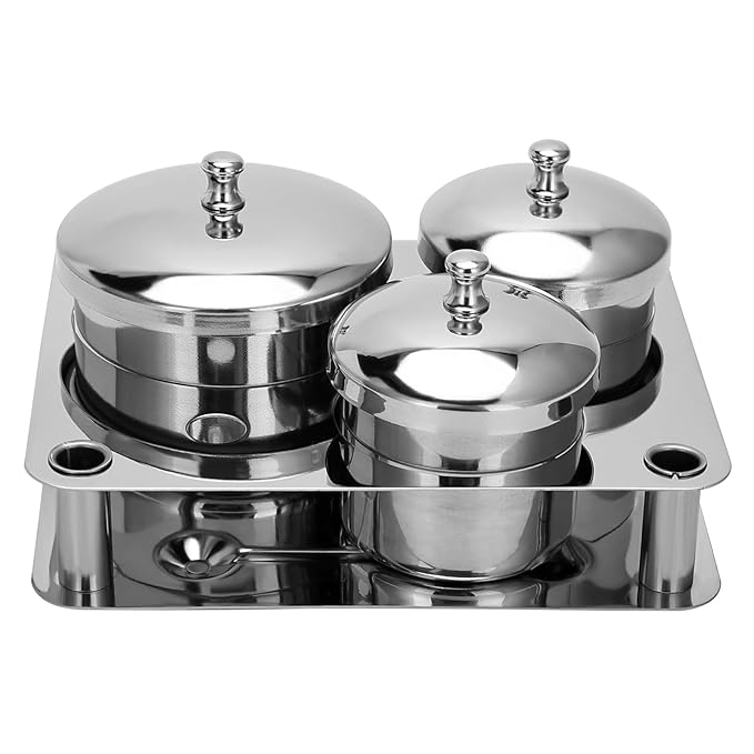 Acrylic Liquid Container 3 PCS Stainless Steel Acrylic Liquid Powder Cup with Lids Dappen Dish Liquid Powder Holder Container Nail Art Equipment Tools for Nail Design Tools (Silver)