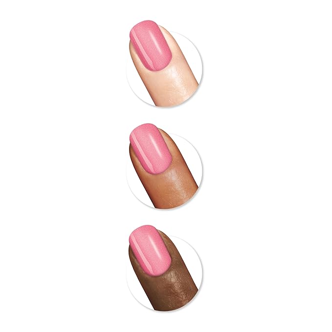 Sally Hansen Color Therapy Nail Polish | Biotin, Argan Oil, Long Lasting, Healthy Nails, Nail Strengthener, Opaque | 255 Lips Tulips | Rose Pink Nail Color
