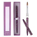 Acrylic Nail Brush Size 6, 100% Kolinsky 3D Art Nail Brush with Purple Leopard Print Metal Handles, Art Design Powder Nail Brush Pen for Nails Extension & Carving, Acrylic Application Tools