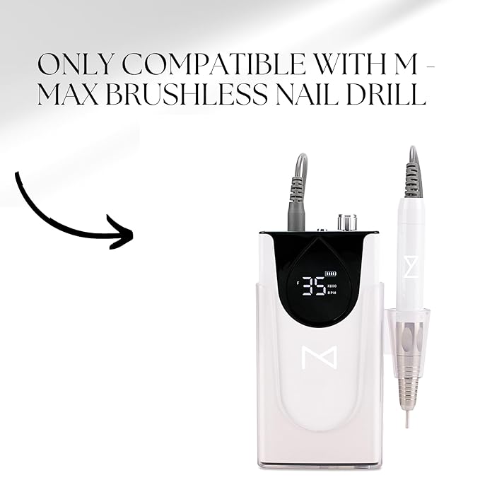 M - Max Brushless Motor Nail Drill Handpiece Only - 35K RPM | Machine Not Included | Compatible with M Brushless Nail Drill System (Handpiece - Red)