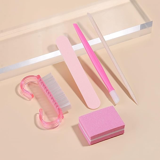 10 Sets Disposable Manicure Prep Kit for Travel Home Portable Basics 5 in 1 Nail Salon Pedicure Kit Professional Nail Tools Supplies