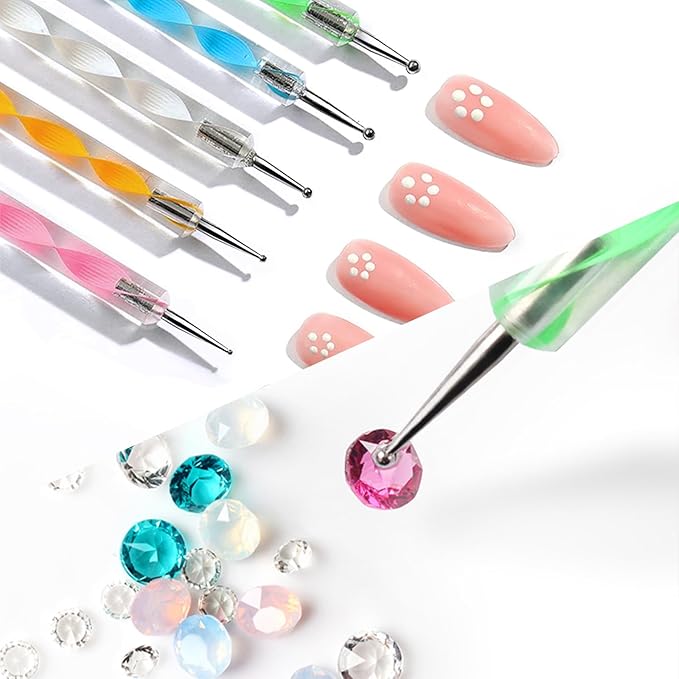 Nail Stamping Kit 4pc Heart Lace Nail Stamping Plate Butterfly Stamp Template Stencil Silicone Stamper Scraper Nail Rhinestones Decoration Mandala Dotting Pen Nails Striping Tape French Nail Tools