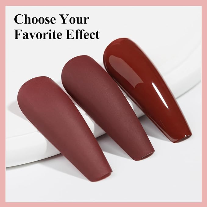 Matte Nail Polish, Red Quick Dry Nail Lacquer Non Gel Matte Finish Effect, Long Lasting & Fast Drying Nail Pigment Velvet Nail Polish for Nail Art