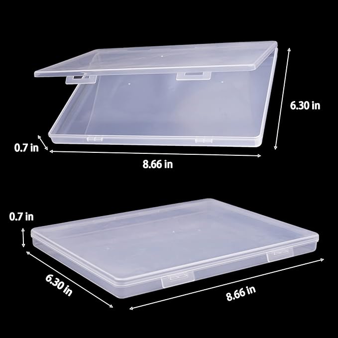 2PCS Press on Nail Organizer, Clear Press on Nail Storage Box Acrylic Nail Art Display Packaging Box Fake Nail Storage Case with Transparent Tape (Not Inlcuded Press on Nail) (8.9x6.5x0.7inch)