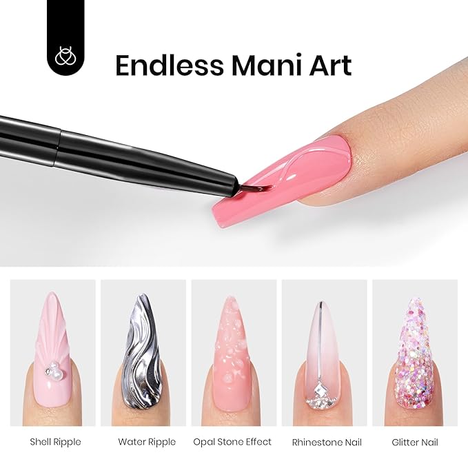 Beetles Hard Gel 10 in 1 Large Capacity 60g Clear Scuplted Gel for Nail Extension Sculpting & Overlays Building High Hardness with Nail Accessories for Pro Salon Use LED & UV Lamp Needed
