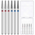 Nail Drill Bits Cuticle Nail Drill Bit Tapered Barrel Cuticle Drill Bits with Storage Case,3/32 Shank Efile Bits for Nail Prep and Manicure Pedicure Tools(Fine&Medium)