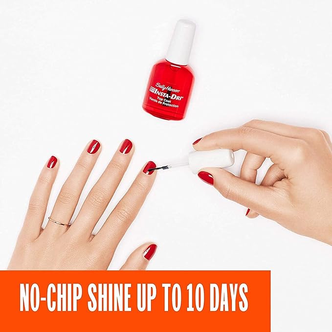 Sally Hansen Insta-Dri®, Clear Top Coat, Quick Dry, Long Lasting, Streak-Free Shine, Clear Nail Polish