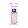KISS imPRESS French Tip Press On Toenails, 'Blanc Chic', White, Short Squoval, Pedicure Nail Kit Includes 24 Press On Toenails, Prep Pad, Mini Nail File, & Pedicure Stick