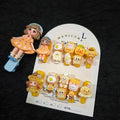 10Pcs(1Pack) Handmade Press On Nails 3D Flower Nails Cute Catoon Zesty Nails for Women Party Holiday Daily Wear Size M
