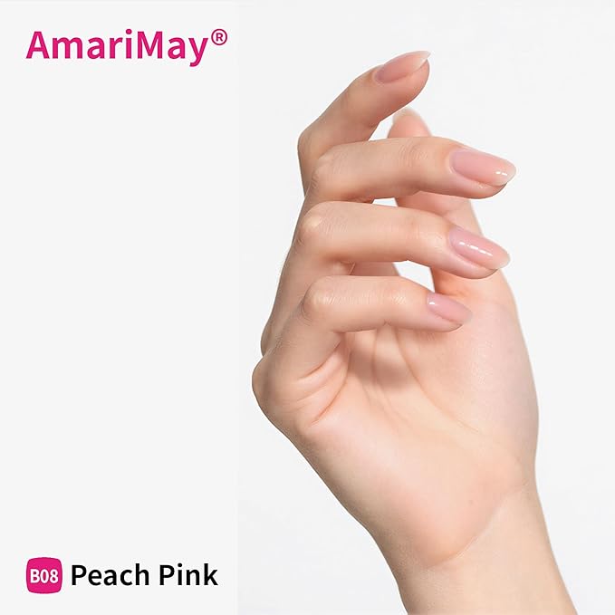 Color Rubber Base Builder Gel, 15ml, Peach Pink, Sheer Nail Gel, 3-in-1 Soak Off Nail Strengthener UV/LED needed B08.