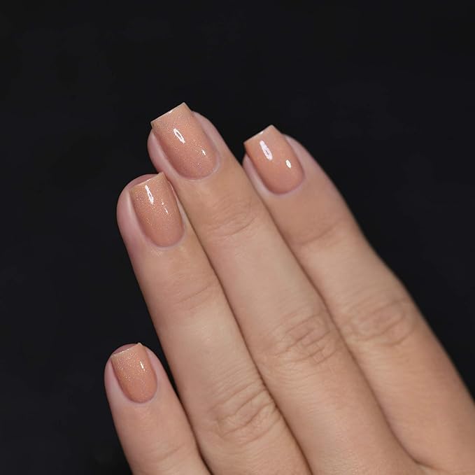 ILNP Portfolio - Soft Camel Neutral Nude Nail Polish, Subtle Holographic, Chip Resistant, 7-Free, Non-Toxic, Vegan, Cruelty Free, 12ml