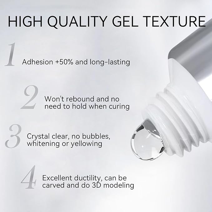 Born Pretty Solid Nail Tips Gel,30ml Soft Gel Nail Tips Glue, Nail Gel for Press On Nails, Super Strong Cured Needed Acrylic Nail Gel, Nails Tip U V Nail Extension Gel Nail Charm Glue