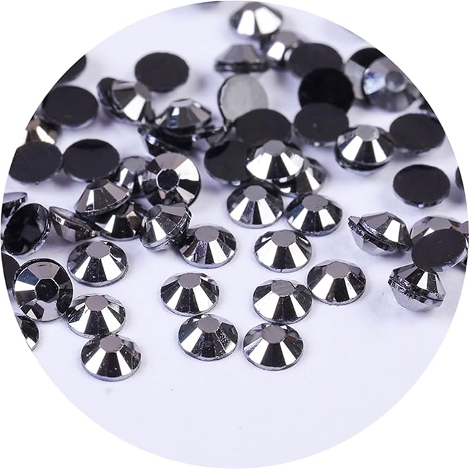 2250 Pcs SS16 4mm Flatback Rhinestones for Nails Art Crafts Glitter Round Gems Crystals DIY Clothes Shoes（Mineral Grey)