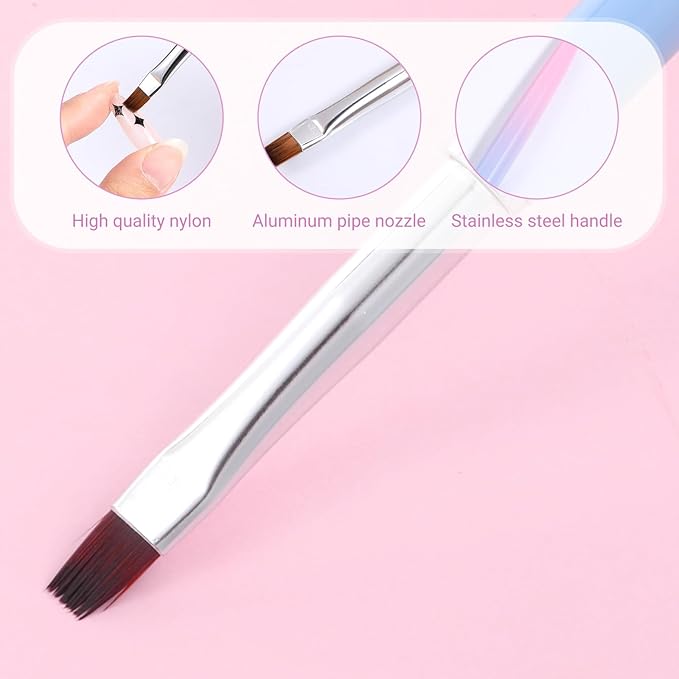 4PCS Nail Art Clean up Brush, Painting Brushes for Nail Polish Removers Brush Cleaning Nails Polish with Round & Angled Head Brushes Manicure Tools for Painting Design Nailes Mistake Cleaning