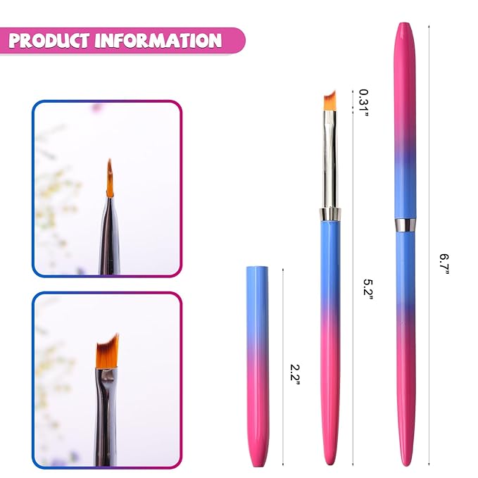 SILPECWEE 1pc French Nail Brush French Brush for Nails Design Acrylic Nail Art Brushes Nail Polish Brush Nail Painting Brushes French Tip Manicure Brush Nail Tools