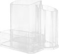 Nail Tool Organizer Box Compact Acrylic Desktop Storage Case with Divided Compartments for Grinding Machine Bits Manicure Brushes Cosmetics Holder