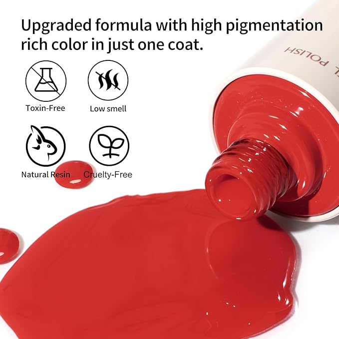 VENALISA V2 22 Pcs 10 ML Red Orange Gel Nail Polish Set with Color Card, Pink Red Orange Gel Polish Kit Nail Art Starter Manicure Salon DIY at Home