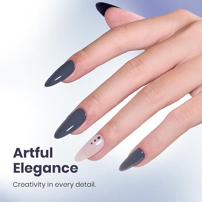 beetles Dark Grey Gel Polish - 15ML Crown Navy Blue Dark Gray Borealis Gel Polish Soak Off Nail Art Manicure Salon DIY Uv Lamp Nail Design Decoration at Home