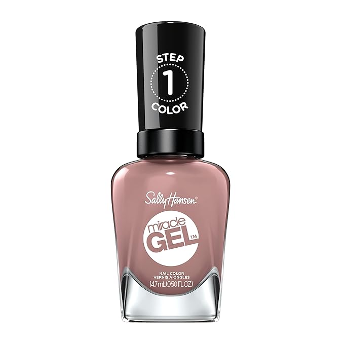 Sally Hansen Miracle Gel Salon Quality Nail Polish | Gel-Like Formula, Two-Step System, No UV Light Needed, Long Lasting | Semi-opaque | 494 Love Me Lilac | Dusty Lilac Nail Polish