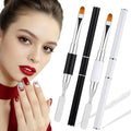 Dual-Ended Gel Nail Brush Set - Nail Sculpting Tool for Poly Extension, Sculpture Gel - Polygel Brushes Manicure Design Kit for Salon & DIY Use, 2Pcs Black&White