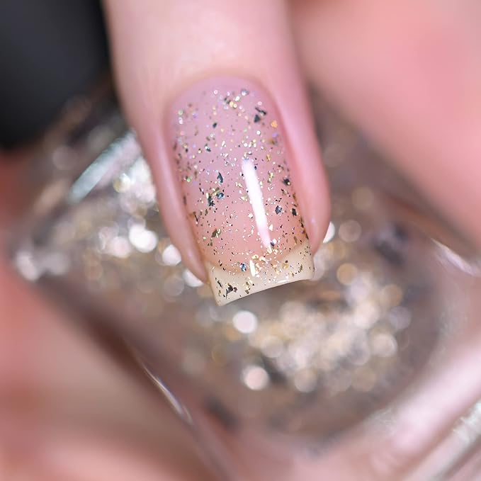 ILNP Party Popper - Gold and Silver Metallic Flakie Topper Nail Polish