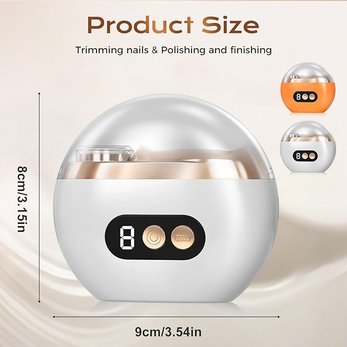 Electric Nail Clippers, 2026 New 3 in 1 Automatic Nail Trimmer & Polisher with Strong Power for Thick Nails, USB Rechargeable, LED Light and Low Noise for Adults and Seniors (White)