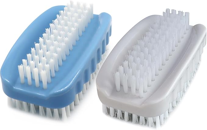 Nail Brush for Cleaning Fingernails Two Sided Hand Fingernail Scrub Brush Soft Stiff Nylon Bristles Nail Scrubber Brushes for Men Women Kids,2 PCS
