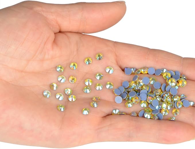 NCB 1440pcs Hotfix Rhinestones Bulk, Clear Rhinestones for Crafts Clothes, Hotfix Crystals DIY Decoration (Citrine AB, SS20 4.8mm)