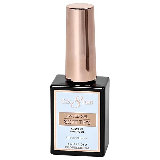 Cre8tion Extend Gel, Professional Soft Tips Adhesive Gel for Long-Lasting Nail Extensions, 0.5 Fl Oz