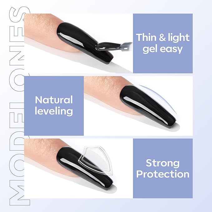 modelones Gel Top Coat, 2Pcs Clear Glossy Finish No Wipe Top Coat Winter Gel Nail Polish, Acrylic Nails Soak Off Nail Lamp Nail Art Home and Professional Manicure 10ML (Pack of 2)