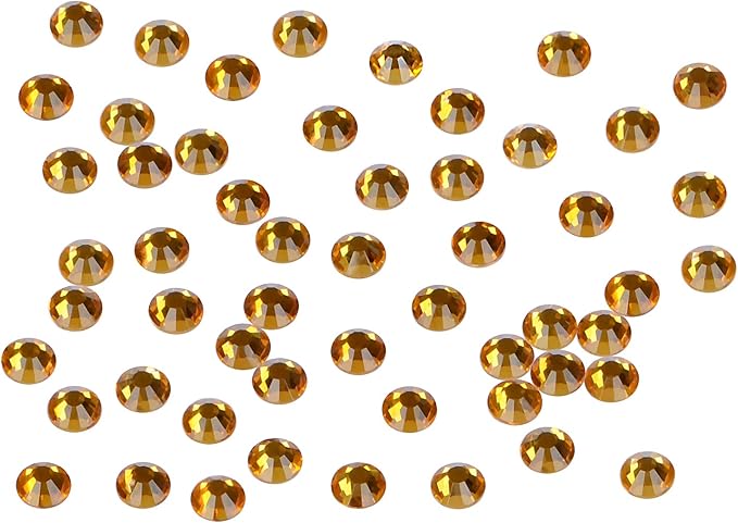 288PCS Art Nail Rhinestones Non Hotfix Glue Fix Round Crystals Glass Flatback for DIY Jewelry Making with one Picking Pen (ss30 288pcs, Topaz)